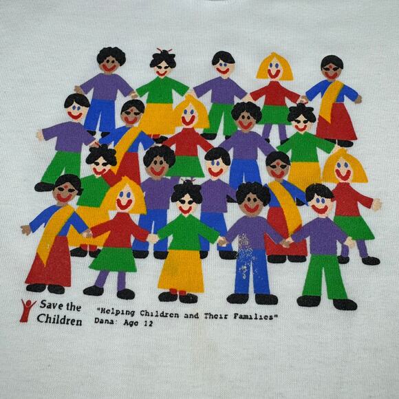 Vintage Crest Save the Children T-Shirt - Size Medium - Picture 4 of 8